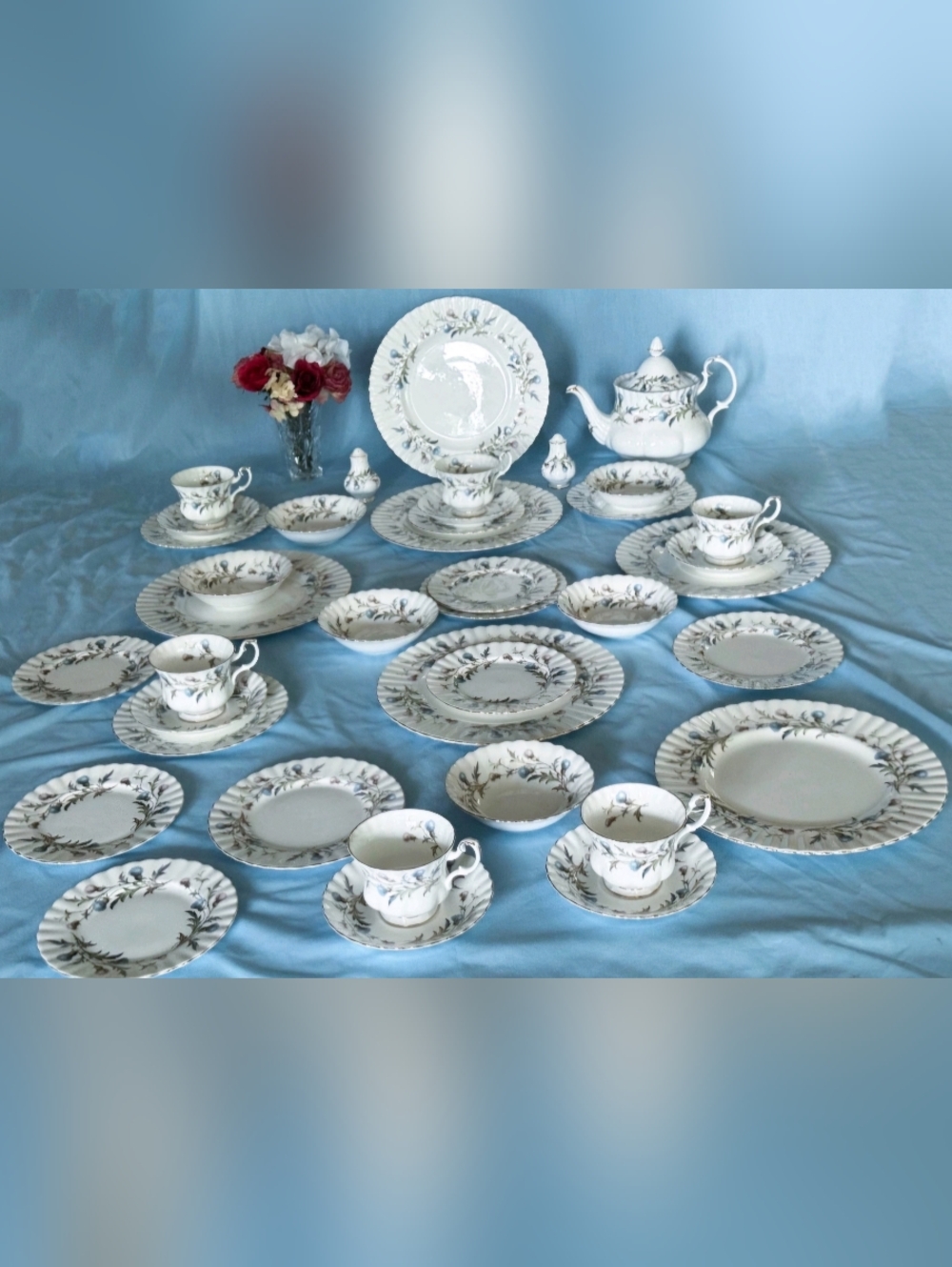 Beautiful Royal Albert Brigadoon Dinnerware Settings  For 6 Made in England!